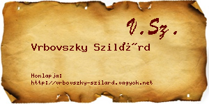 Vrbovszky Szilárd névjegykártya